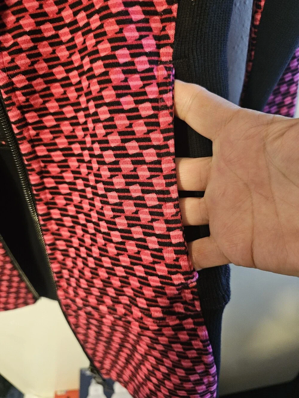 LULULEMON Athletica Pink and Black Patterned Bomber Jacket, Women's, Size 2